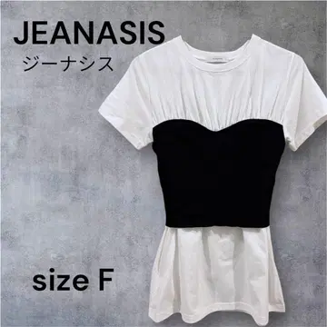 JEANASIS 바이컬러 반팔 T셔츠 사이즈 F