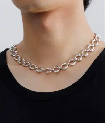 실버 체인 목걸이 약 40cm