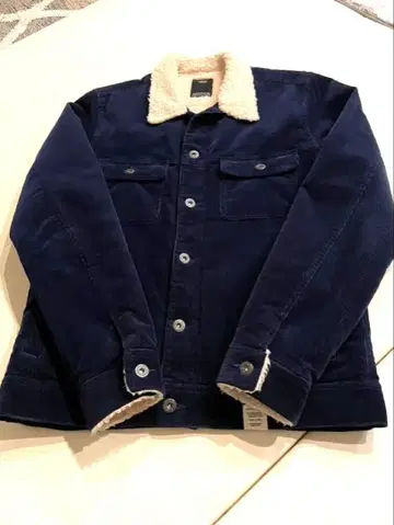 [ 새상품급 ] AZUL 네이비 보아 카라 부착 자켓