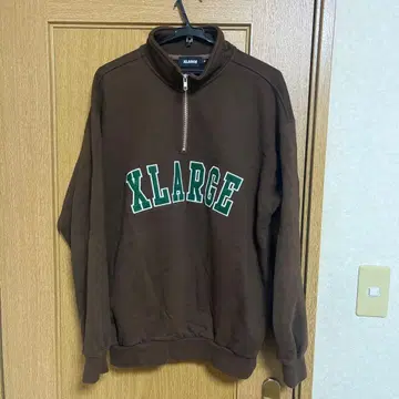 인기! 엑스라지 하프 지퍼 풀오버 맨투맨 브라운 M 사이즈