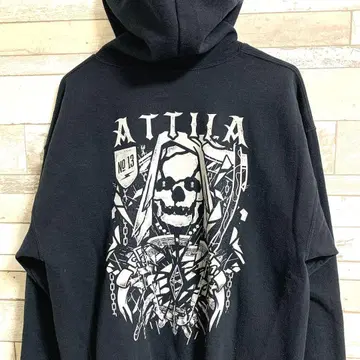 ATTILA 아틸라 [ 데스 이즈 콜링 ] 후드 맨투맨 블랙 L