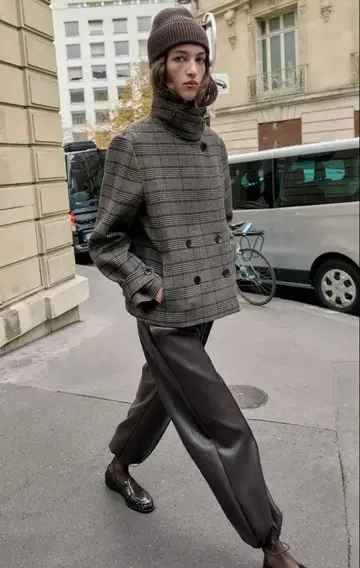 ZARA 이번 시즌 더블 브레스트 체크 무늬 자켓 M