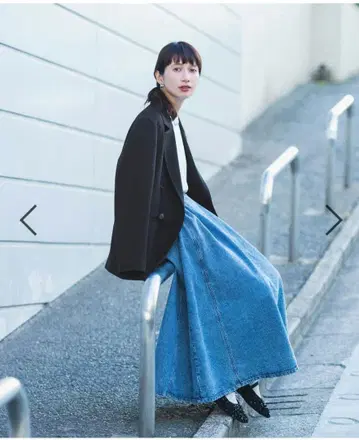 studio CLIP 패치워크 데님 스커트