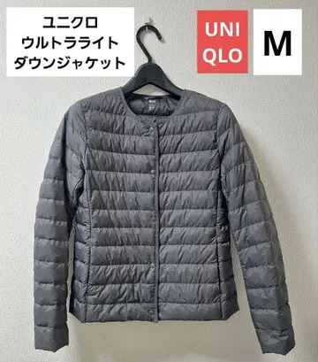 컨디션 최상 유니클로 울트라 라이트 다운 자켓 다크 그레이 M 사이즈