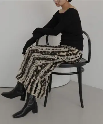 MIX 프린지 타이트 스커트