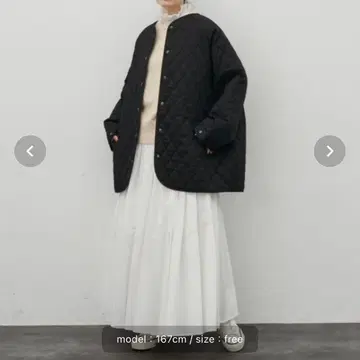 Libra Cue 퀼팅 코트 프리 사이즈