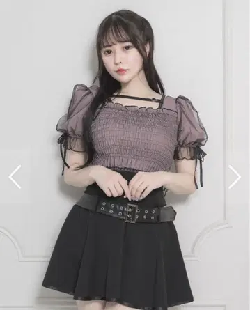 [pium] 셔링 튤 프릴 블라우스