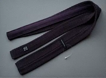 새상품 제냐 니트 타이 차분한 퍼플 넥타이