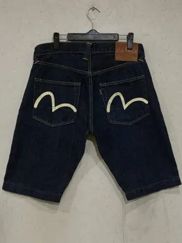 에비수 에비수 LOT 2000T 셀비지 하프 숏 데님 팬츠 다크 네이비