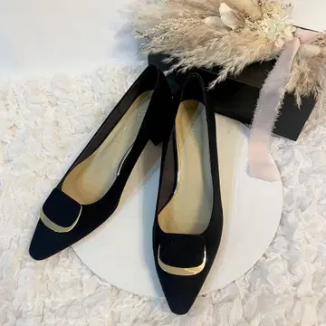 미사용급 [르탈론] 오벌 플레이트 펌프스 스틸레토 25 박스 포함