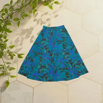 [ 80s 90s 빈티지 ] 선명한 꽃무늬 플레어 스커트 레트로