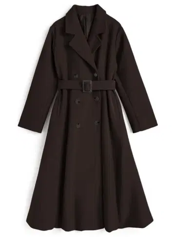 벨트 포함 페이크 울 플레어 롱 코트[ze936] grl