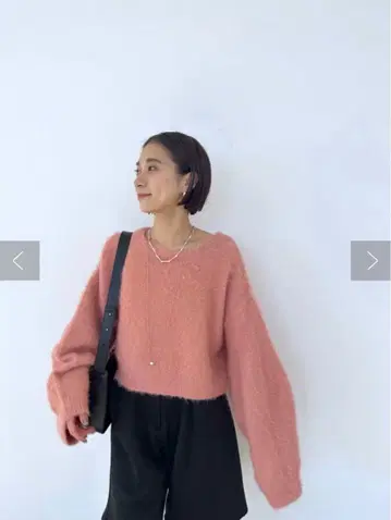 미스틱 샤기 니트 핑크