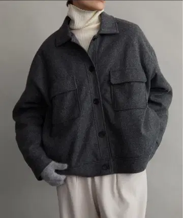 울 라이크 아웃 포켓 자켓 코트/충전솜 안감 부착