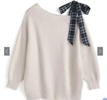 GRL 체크 리본 원 숄더 니트 미니 원피스[dr831]