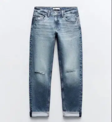 ZARA 자라 릴랙스핏 데미지 가공 블루 데님 38 11호