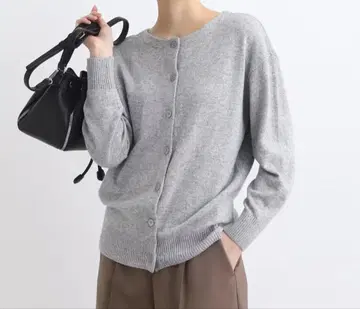 INDVI 2WAY 램스울 가디건 그레이