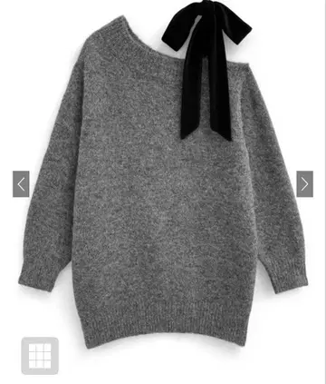 GRL 원 숄더 벨로아 리본 니트 미니 원피스[dr796]