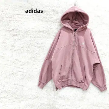 adidas 맨투맨 풀 집업 WWORDING 풀 지퍼 후디 핑크