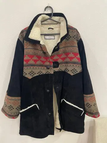 VIA NUOVA 스웨이드 가죽 코트 남성용 L 사이즈