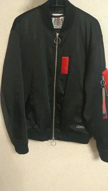 영 머신 퍼 새틴 MA-1 자켓 블루종