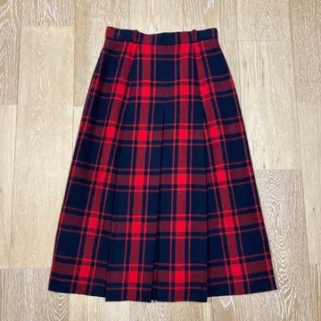 울 타탄 체크 스커트