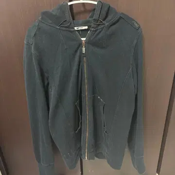 GAS 다크 블루 후드 부착 후드티