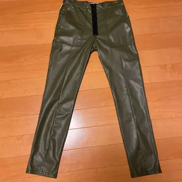 프라이빗 브랜드 AG 에이지 인조 가죽 스키니 올리브