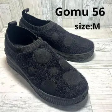 Gomu56 슬립온 스니커즈 도트 디자인 블랙 여성용 M