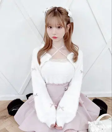 MARS 치비 리본 케이프풍 니트 택 포함 미사용 새상품