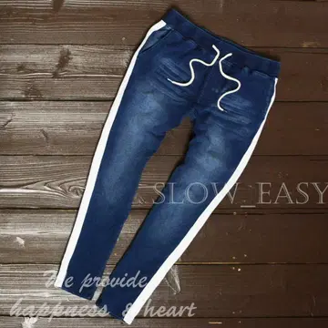 INDIGO 1 라인 컷 데님 트랙 팬츠 네이비/M 맨투맨