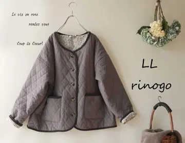 새상품 할인* LL 그레이 면 퀼팅 자켓 안쪽 미니 꽃무늬 빅 사이즈
