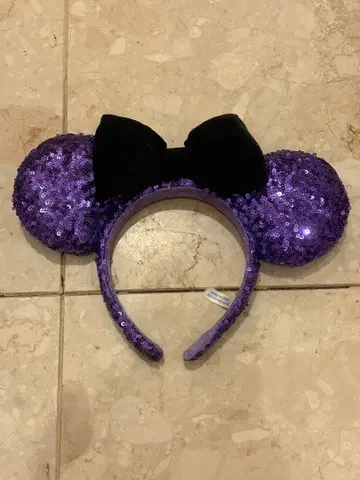 디즈니 머리띠 보라색 스팽글 기간 한정