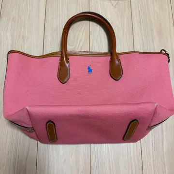 랄프 로렌 보트형 토트/숄더백 핑크