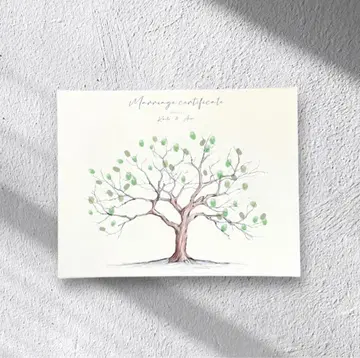 게스트 참여형 연출 웨딩 트리 결혼 인증서 린넨 캔버스 보드