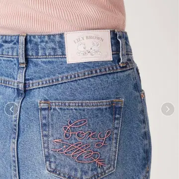 LILY BROWN foxy illustrations 플레어 데님 팬츠