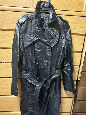 ZARA BASIC 블랙 가죽 트렌치코트