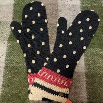 Shilla 물방울 도트 니트 장갑 시빌라 롱