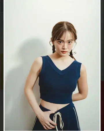 사이드 라인 니트 셋업 (NAVY) (사이즈: M) PINUE