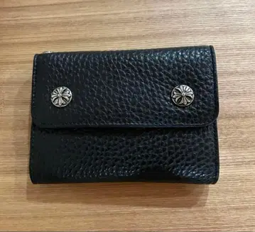 블랙 가죽 3단 폴더형 지갑