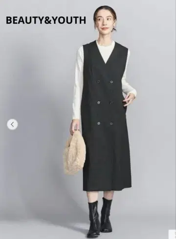 BEAUTY&YOUTH 헤링본 오버롤 스커트 & 베스트