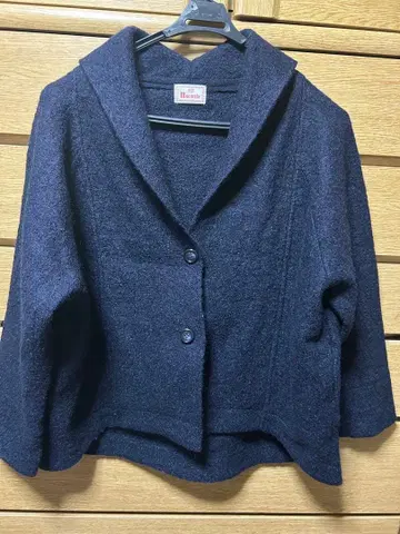 네이비 울 100% 숄카라 자켓