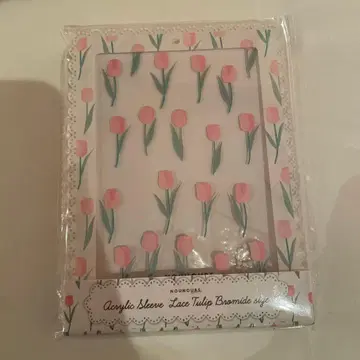 후쿠야 온라인 아크릴 슬리브 레이스 튤립 핑크 브로마이드 사이즈