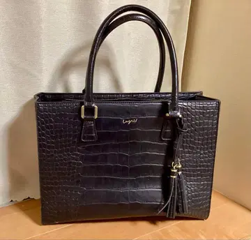 크로커다일풍 토트백 블랙