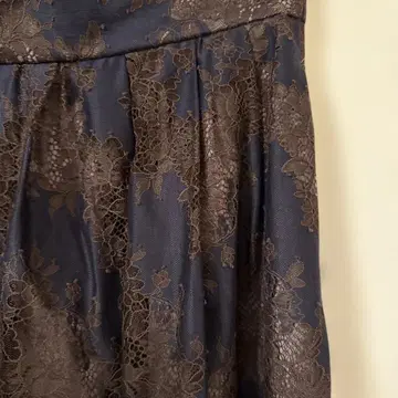 마이 스트라다 브라운 네이비 레이스 고급 레이스 스커트