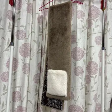 QVC TV 쇼핑 브라운 플리스 롱 머플러