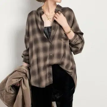 AP STUDIO 오버 다이온 브레 체크 셔츠