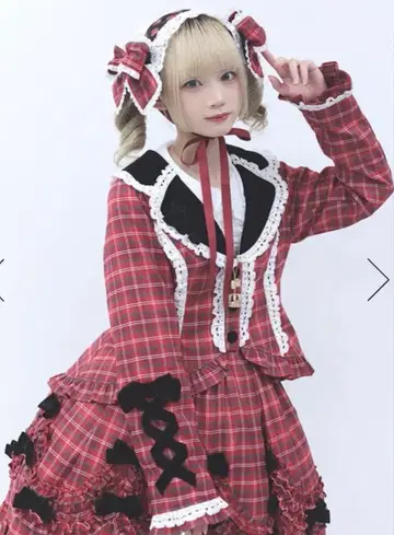 axes femme Chalmiere 타탄 체크 자켓 (와인)