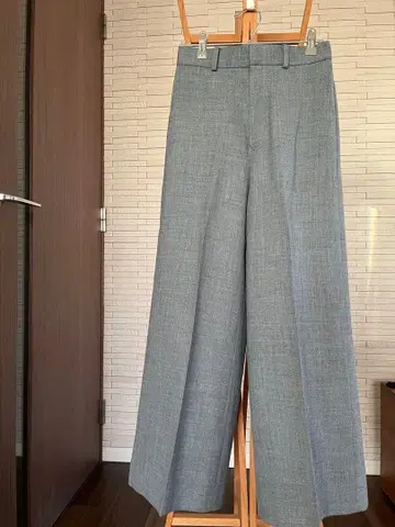 Plage 그레이 와이드 팬츠 허리밴딩