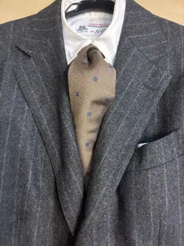 [일본제] FAIRFAX 베이지 코몬 패턴 넥타이 실크